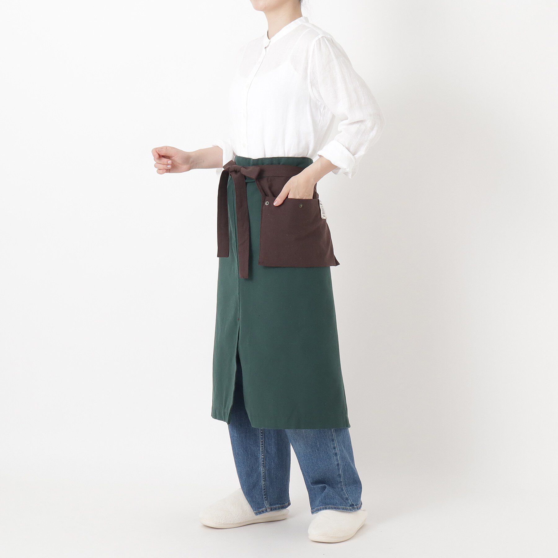 212 KITCHEN STORE「GAP ロングギャルソン リサイクルコットン グリーン&times;ダークブラウン ＜212Kオリジナル＞」|食器・キッチングッズ|