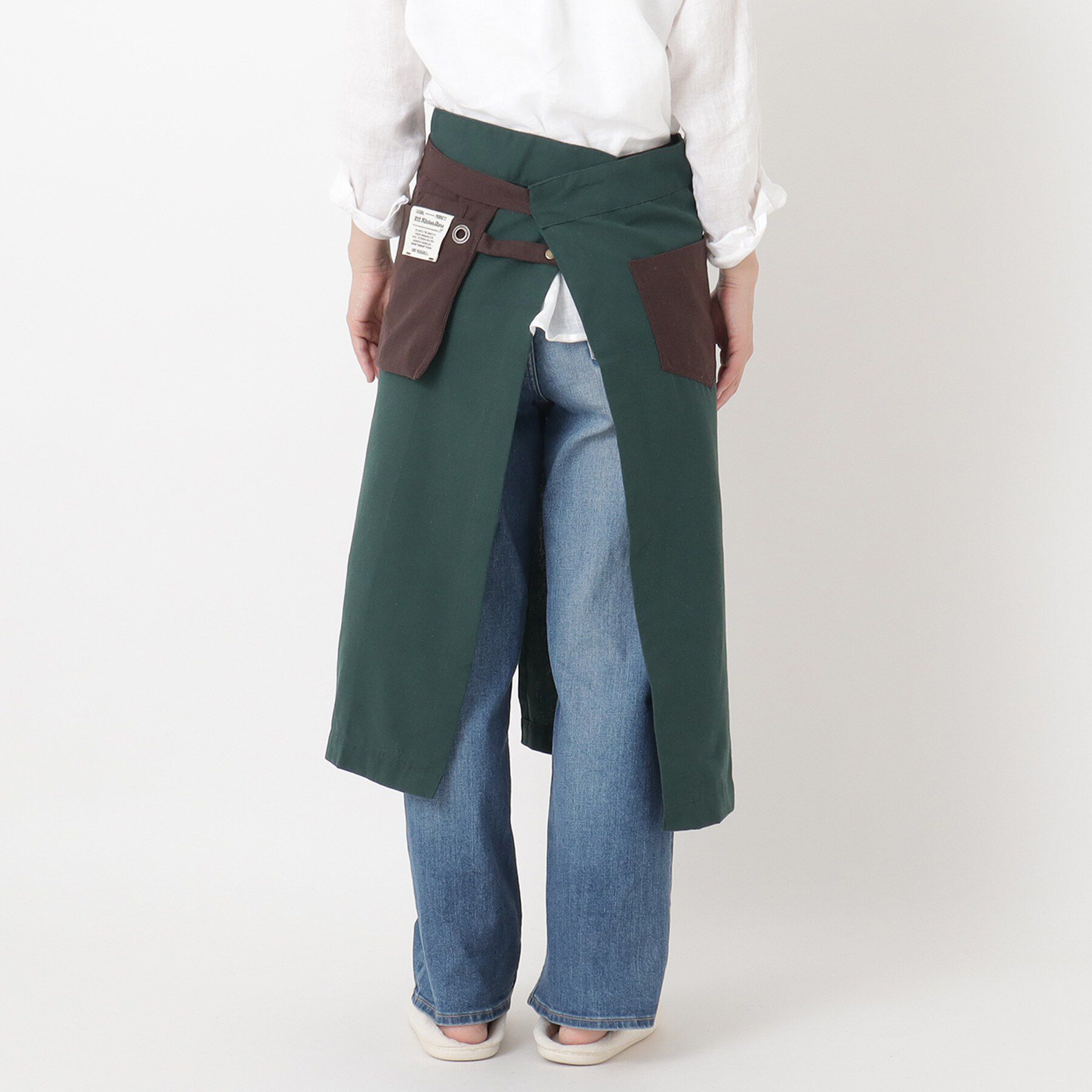 212 KITCHEN STORE「GAP ロングギャルソン リサイクルコットン グリーン&times;ダークブラウン ＜212Kオリジナル＞」|食器・キッチングッズ|