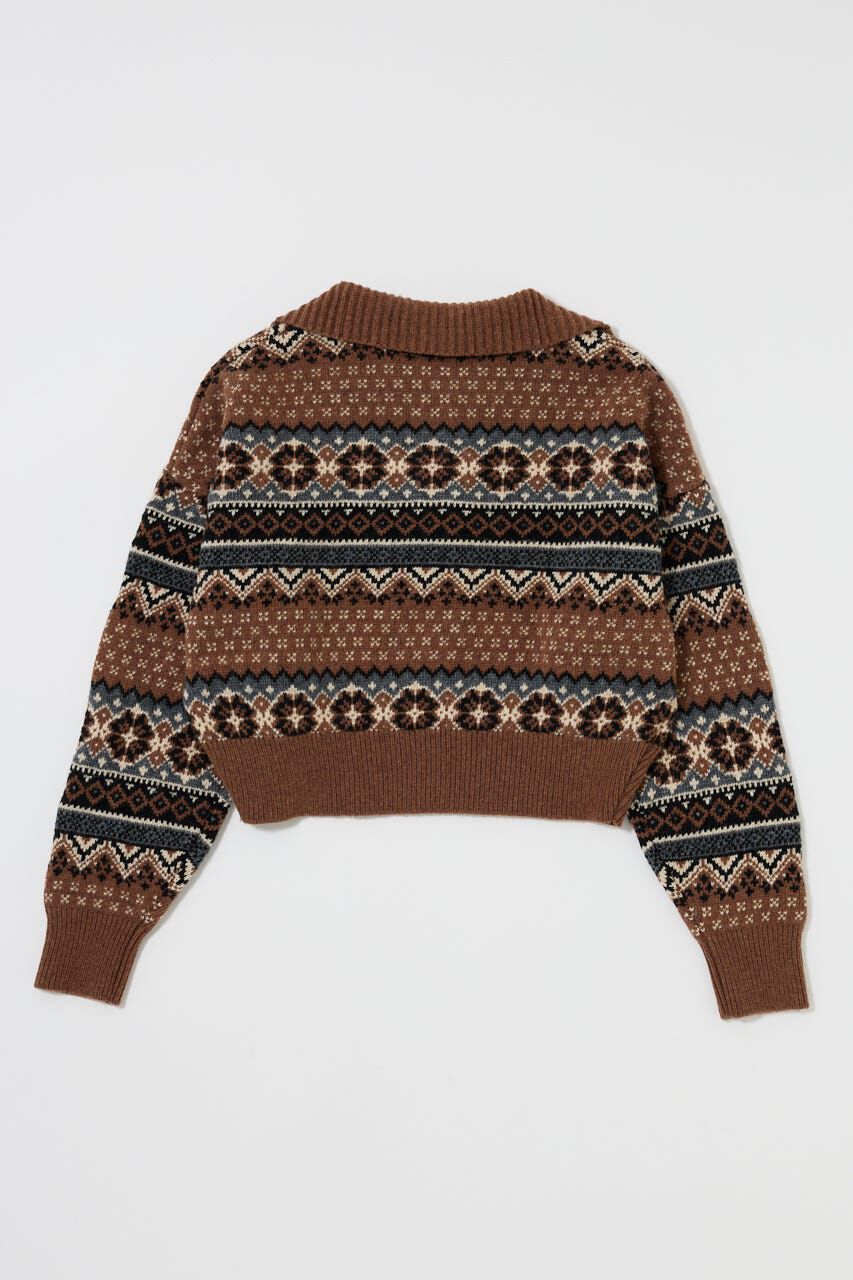 MOUSSY「HALF ZIP FAIR ISLE セーター」|ニット・セーター|