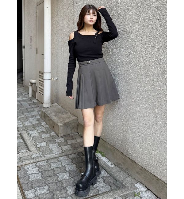MURUA「ダブルプリーツミニスカート【セットアップ着用可】」|スカート|