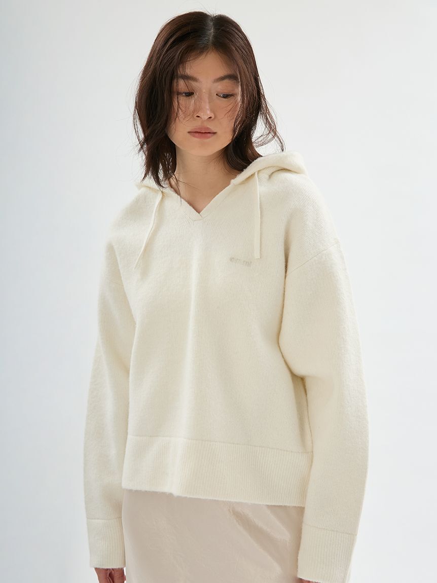 emmi atelier「ビックシルエットニットフーディー」|ニット・セーター|