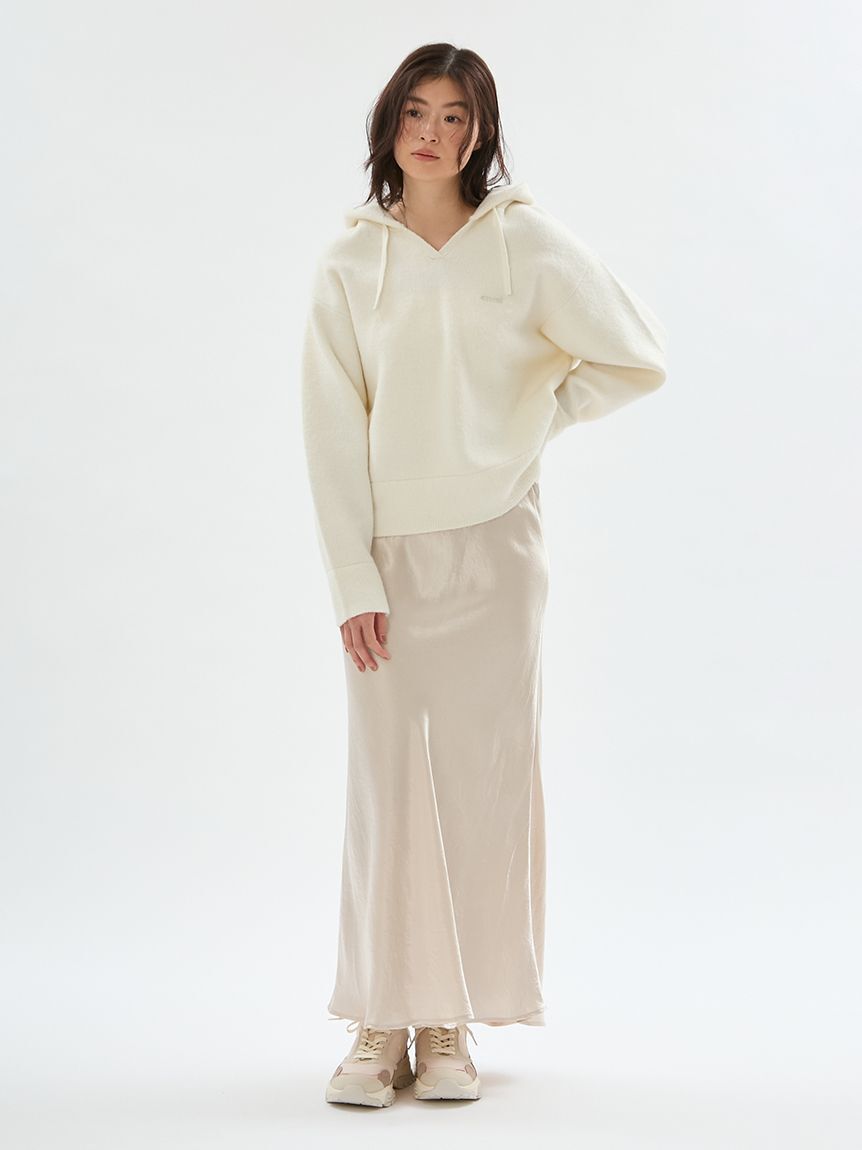 emmi atelier「ビックシルエットニットフーディー」|ニット・セーター|