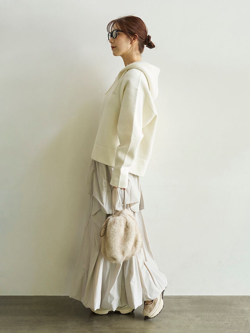 emmi atelier「ビックシルエットニットフーディー」|ニット・セーター|
