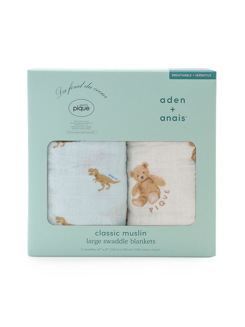 GELATO PIQUE KIDS & BABY「【aden + anais】【BABY】おくるみスワドル/ストロベリー・ベア/ダイナソー・ベア/2枚セット BOX付き」|その他ベビー用品|