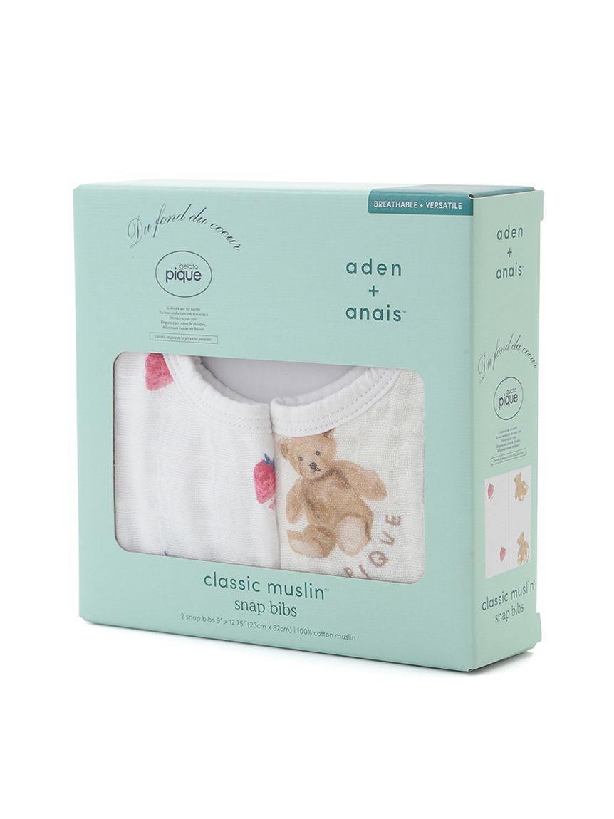 GELATO PIQUE KIDS & BABY「【aden + anais】【BABY】スナップビブ/ストロベリー・ベア/ダイナソー・ベア/2枚セット BOX付き」|その他ベビー用品|