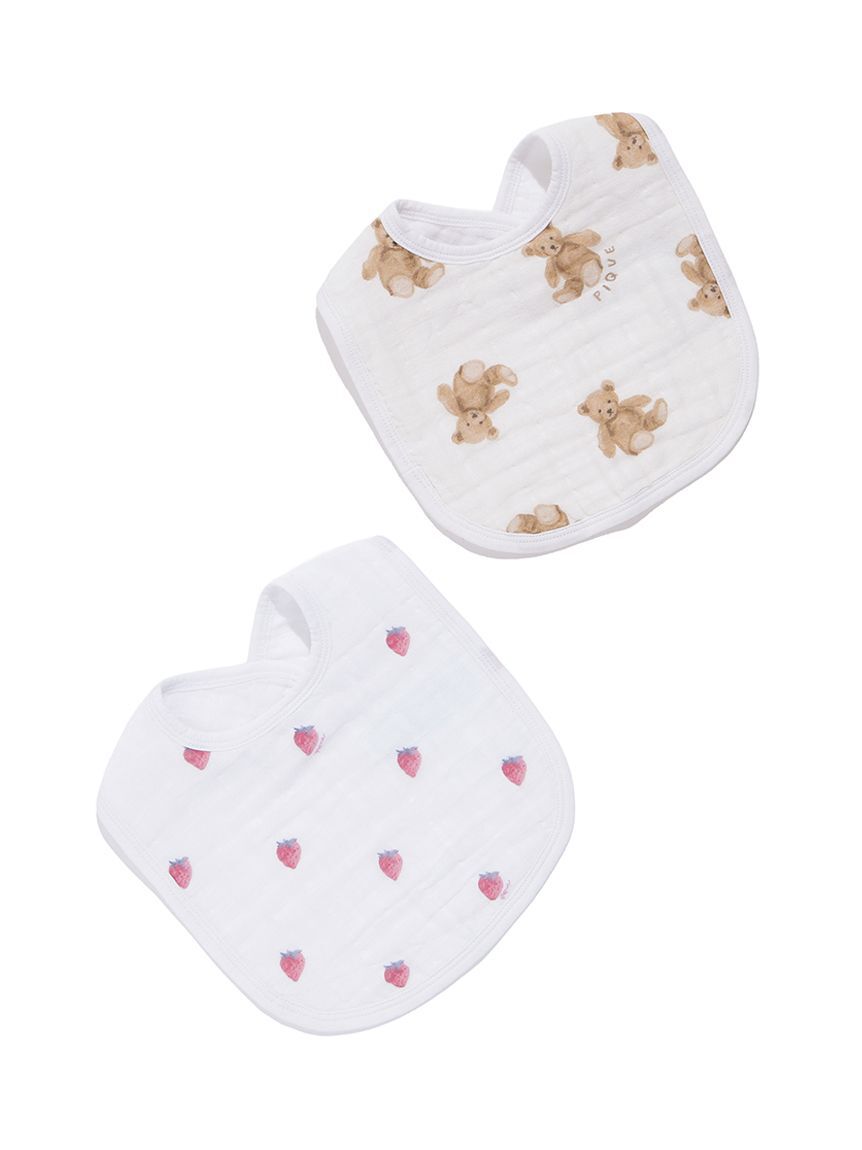 GELATO PIQUE KIDS & BABY「【aden + anais】【BABY】スナップビブ/ストロベリー・ベア/ダイナソー・ベア/2枚セット BOX付き」|その他ベビー用品|