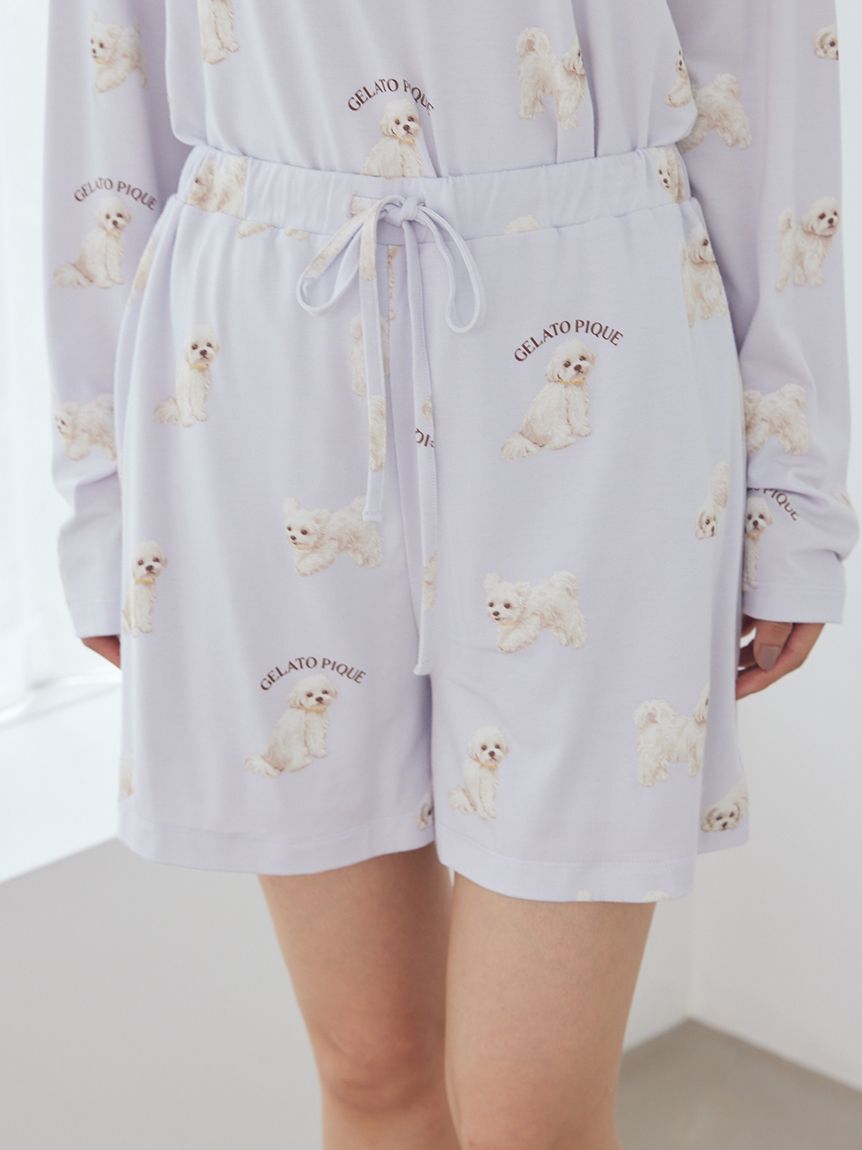 gelato pique「【UVカット】お散歩ドッグ柄ショートパンツ」|ルームウェア|