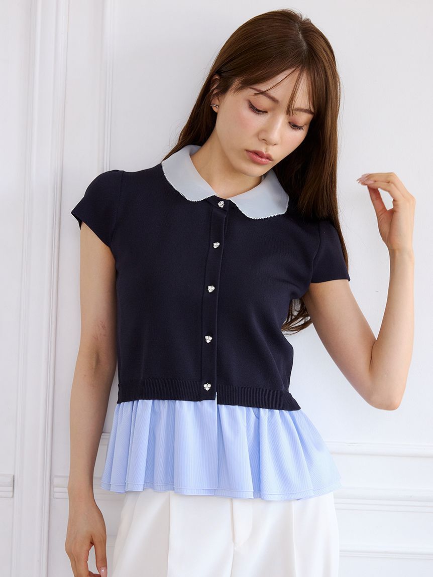 CELFORD「【WEB限定カラー】デタッチャブルペプラムカーディガン」|カーディガン|