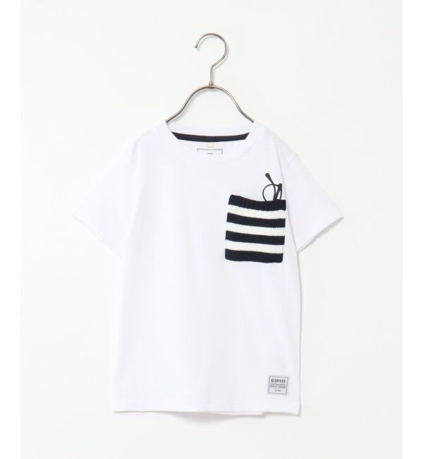 ikka kids「【キッズ】ニットボーダーポケTシャツ（100~160cm）」|Tシャツ・カットソー|