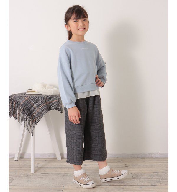 ikka kids「裾シフォンレイヤード裏毛プルオーバー（120~160cm）」|Tシャツ・カットソー|