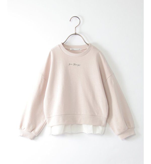 ikka kids「裾シフォンレイヤード裏毛プルオーバー（120~160cm）」|Tシャツ・カットソー|