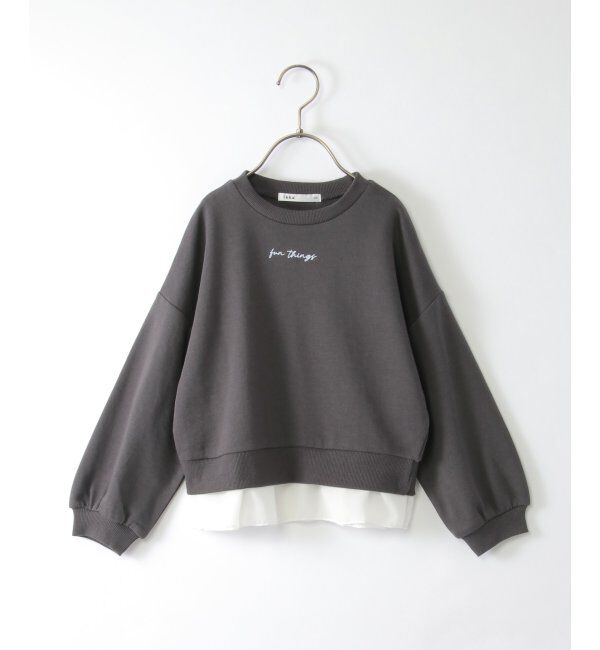 ikka kids「裾シフォンレイヤード裏毛プルオーバー（120~160cm）」|Tシャツ・カットソー|