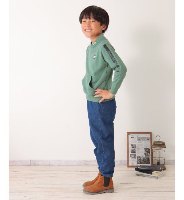 ikka kids「チビハイネック袖ロゴトレーナー（120~160cm）」|Tシャツ・カットソー|