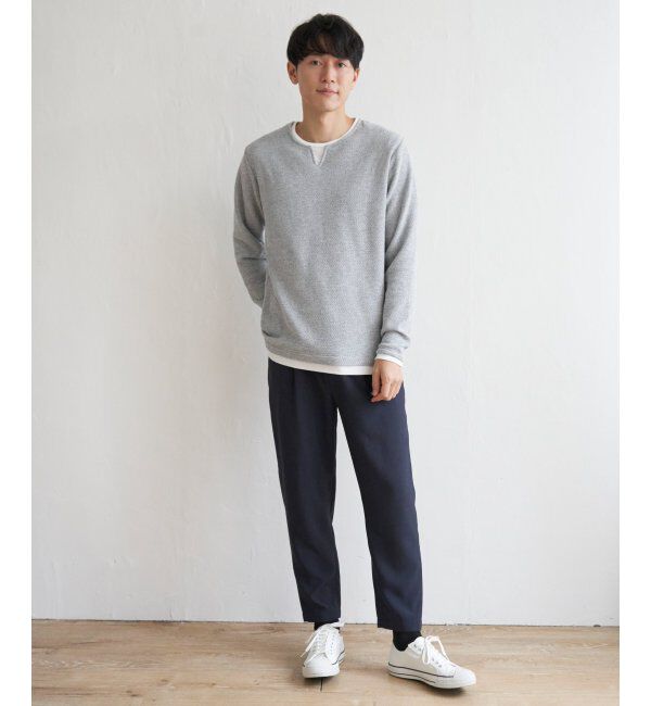 ikka「ワッフルキーネックレイヤード」|Tシャツ・カットソー|