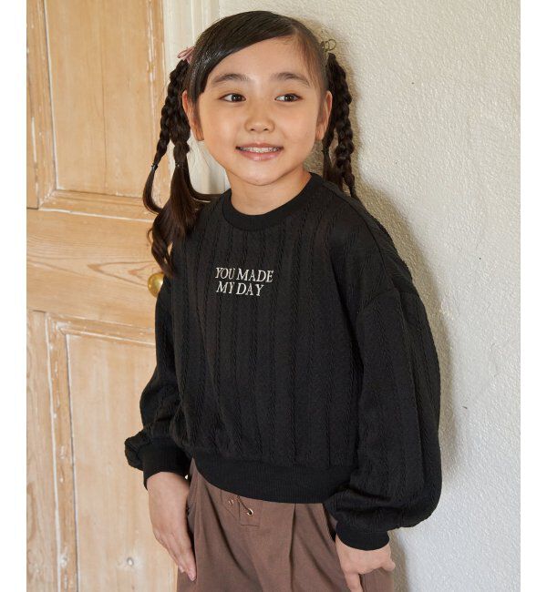 ikka kids「ニットソークロップドロゴプルオーバー（120~160cm）」|Tシャツ・カットソー|