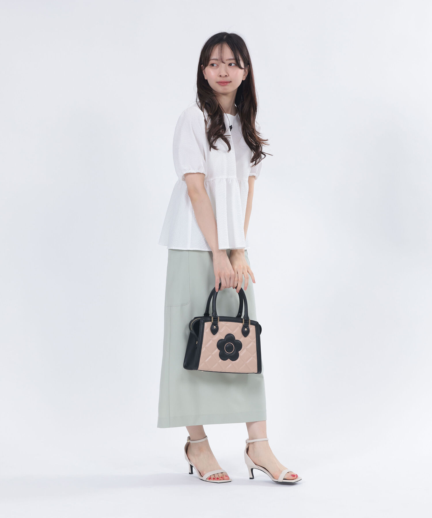 MARY QUANT「スクエアキルトデイジーパッチ 2WAYトート」|トートバッグ|