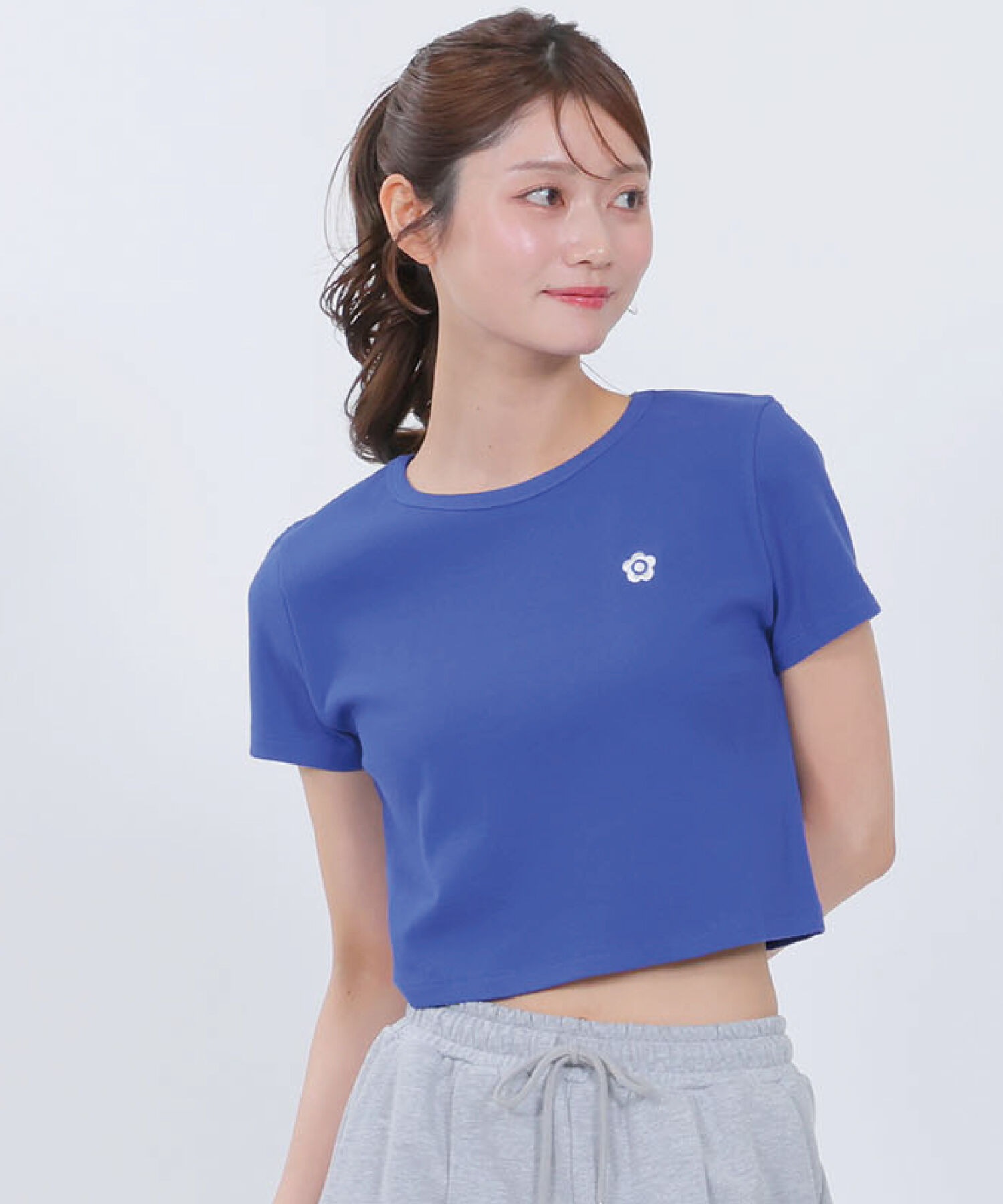 MARY QUANT「リブコンパクト Tシャツ」|Tシャツ・カットソー|ブルー