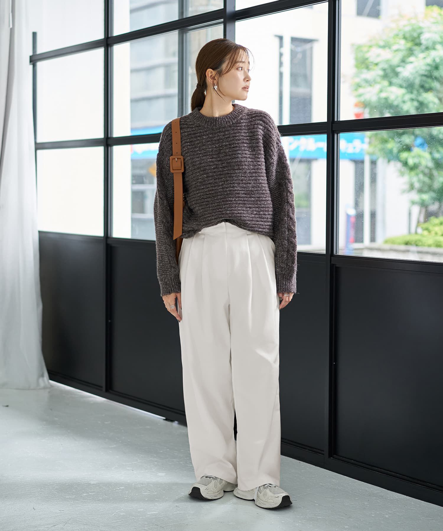 STYLE DELI「袖だけケーブル編みニットプルオーバー」|ニット・セーター|