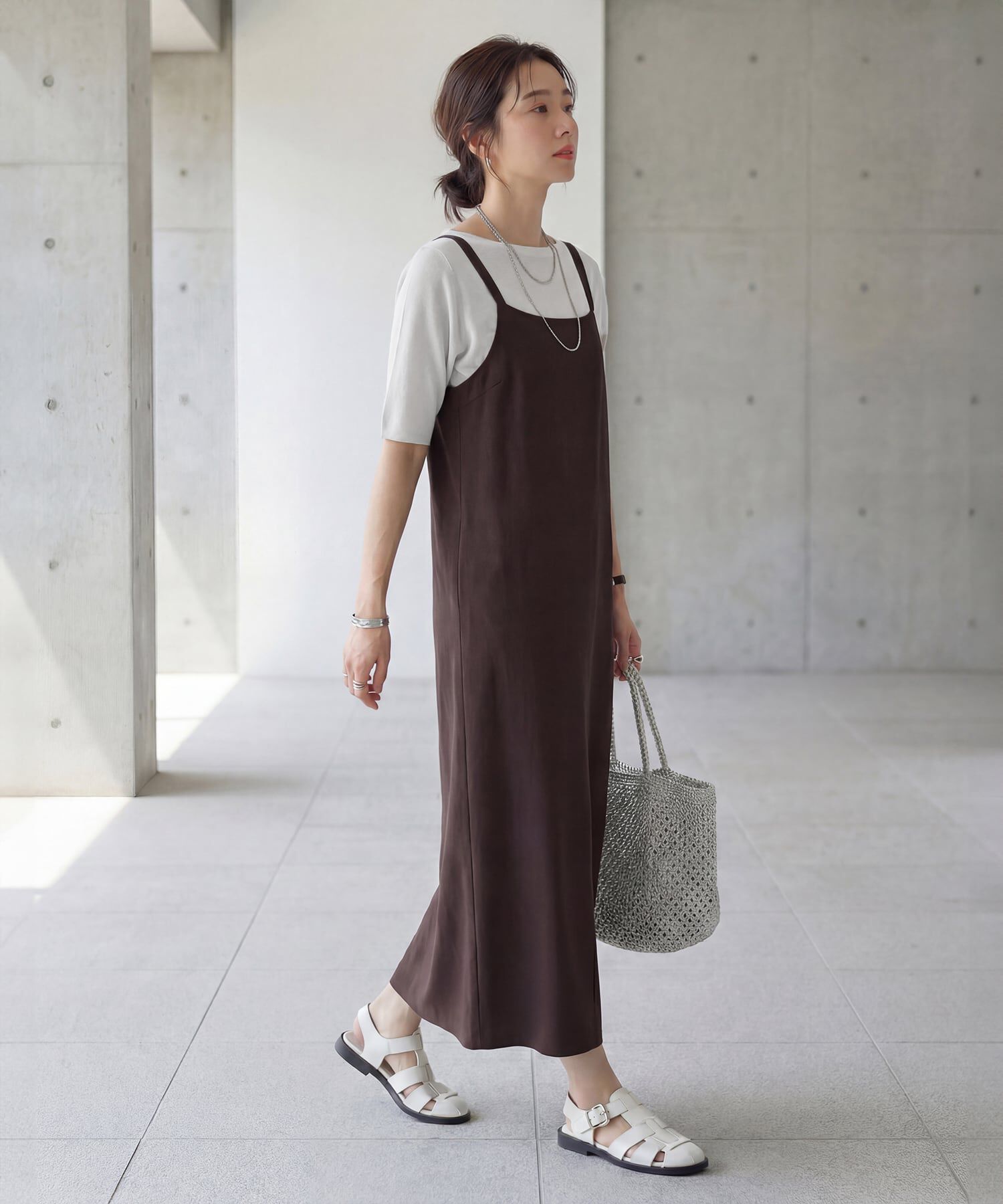 STYLE DELI「サラッとした５分袖ボートネックニットB」|ニット・セーター|