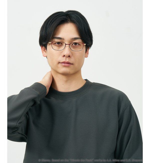  「 ウェリントン型 メガネ | 軽量、眼鏡、くまのプーさん Zoff  レンズ交換券付 レンズ交換券付」|メガネ|
