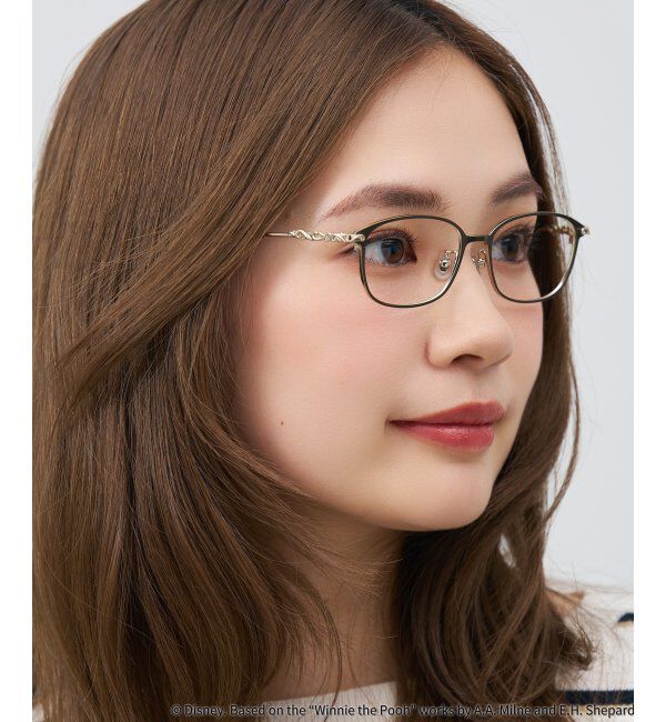  「 ウェリントン型 メガネ | 軽量、眼鏡、くまのプーさん Zoff  レンズ交換券付 レンズ交換券付」|メガネ|