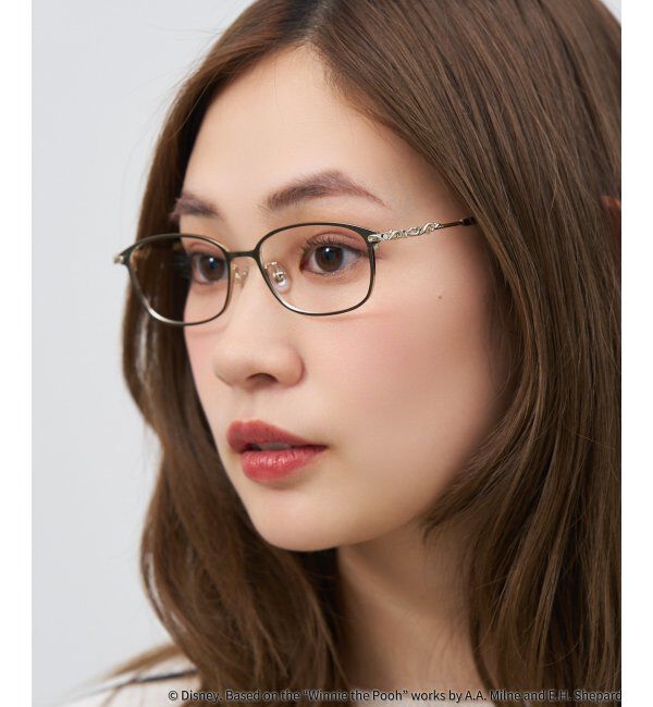  「 ウェリントン型 メガネ | 軽量、眼鏡、くまのプーさん Zoff  レンズ交換券付 レンズ交換券付」|メガネ|