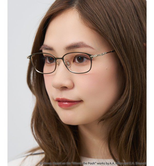  「 ウェリントン型 メガネ | 軽量、眼鏡、くまのプーさん Zoff  レンズ交換券付 レンズ交換券付」|メガネ|