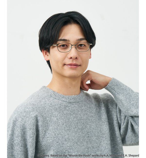  「 ウェリントン型 メガネ | 軽量、眼鏡、くまのプーさん Zoff  レンズ交換券付 レンズ交換券付」|メガネ|