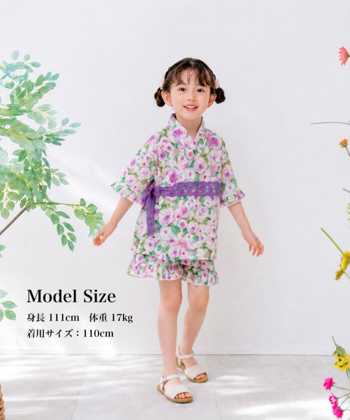 BACKYARD FAMILY「Rora 甚平 キッズ 女の子 通販 ローラ はなよい 花宵 上下セット セットアップ 半袖」|その他|