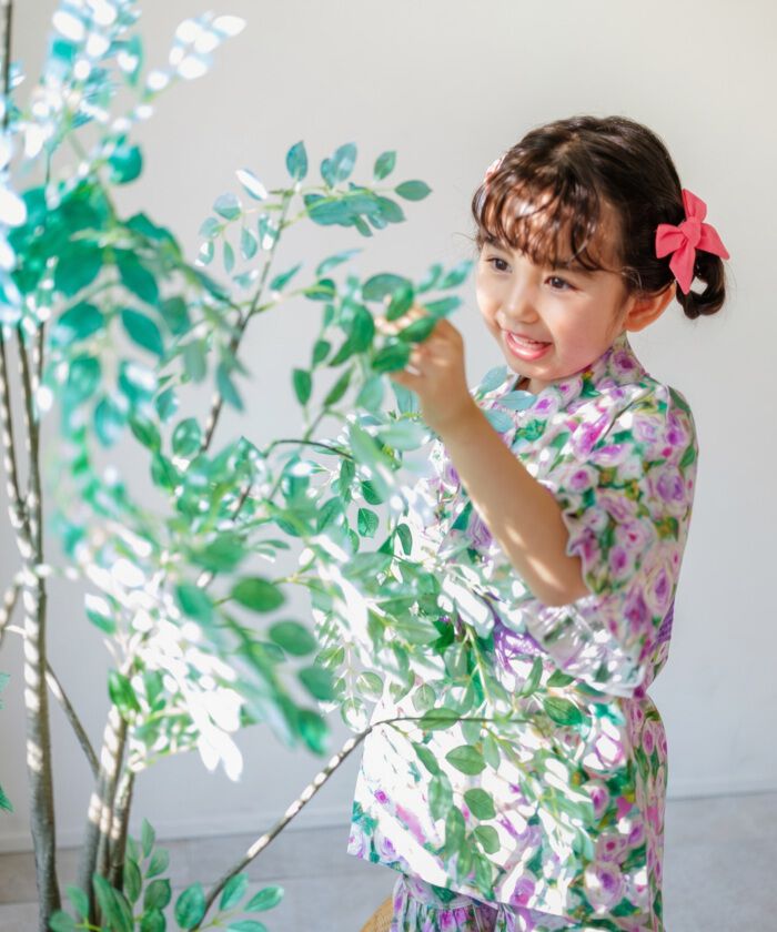 BACKYARD FAMILY「Rora 甚平 キッズ 女の子 通販 ローラ はなよい 花宵 上下セット セットアップ 半袖」|その他|