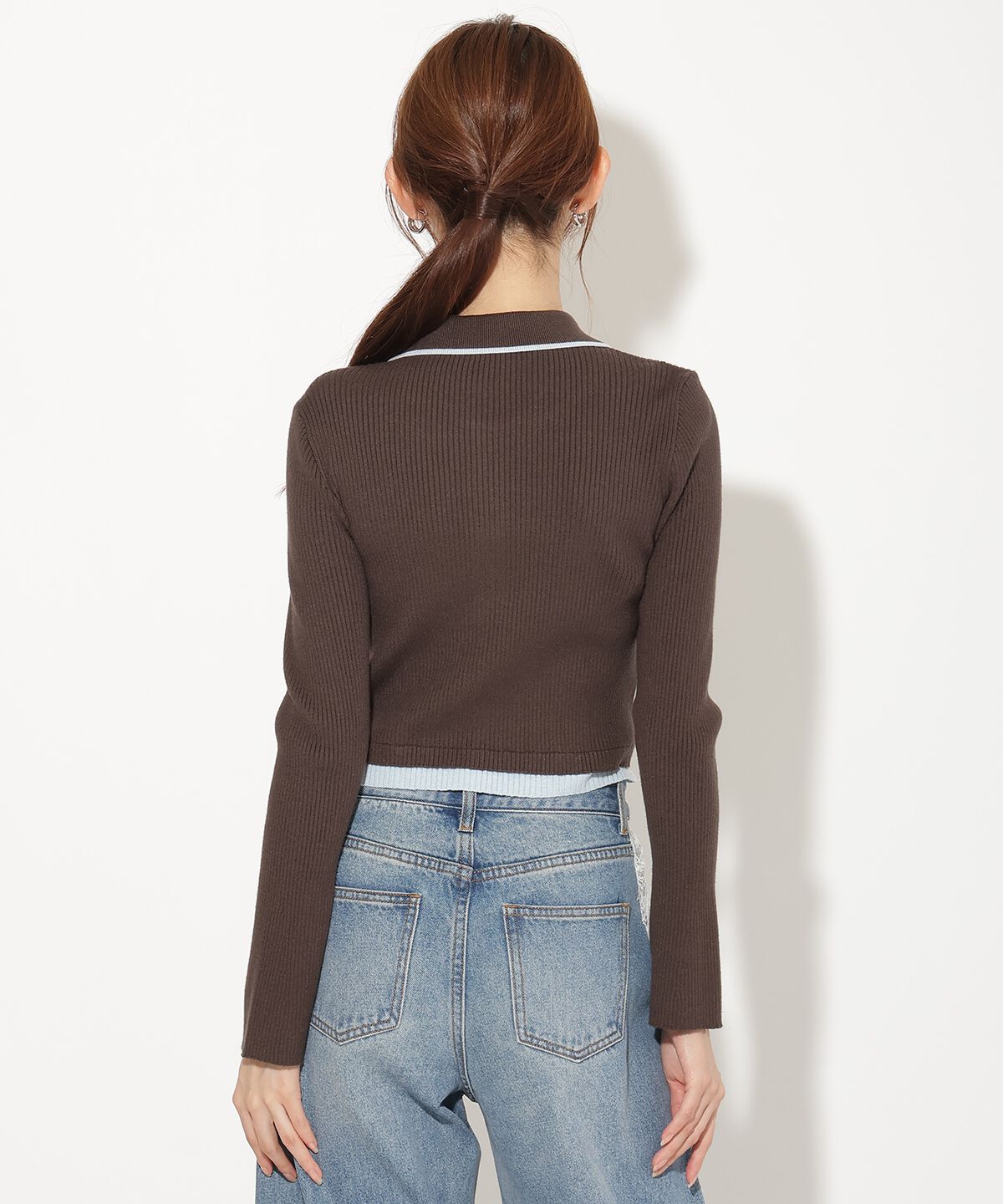 アンドクチュール「配色レイヤード風カーディガン」|カーディガン|