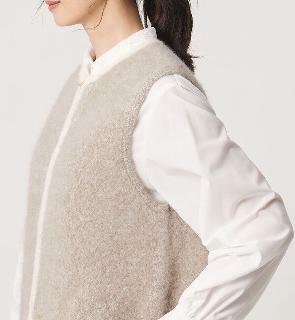 UNITED ARROWS「フォックスカシミヤ ダブルフェイス スパンコール ベスト」|ベスト・ジレ|