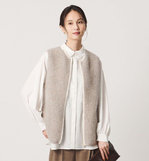 UNITED ARROWS「フォックスカシミヤ ダブルフェイス スパンコール ベスト」|ベスト・ジレ|