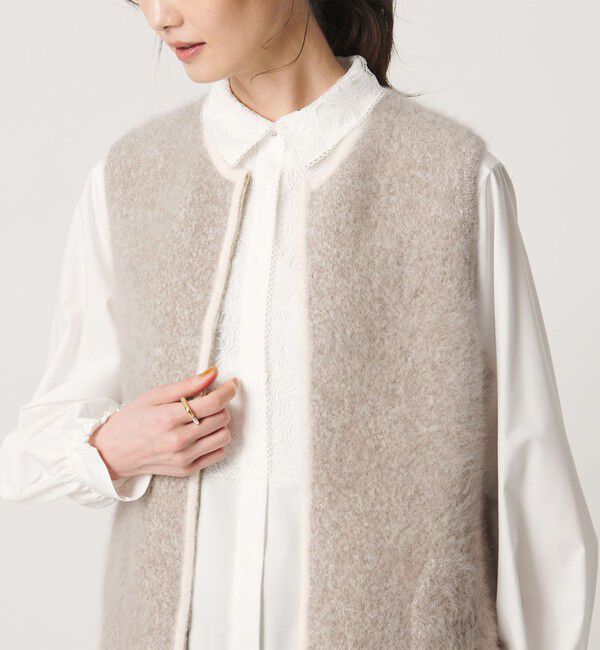 UNITED ARROWS「フォックスカシミヤ ダブルフェイス スパンコール ベスト」|ベスト・ジレ|