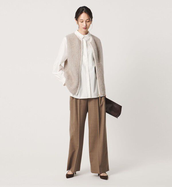 UNITED ARROWS「フォックスカシミヤ ダブルフェイス スパンコール ベスト」|ベスト・ジレ|