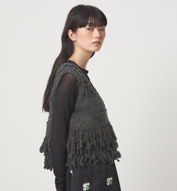 EMMEL REFINES「＜EMMEL REFINES＞EM フリンジ 2WAY ニットベスト」|ニット・セーター|