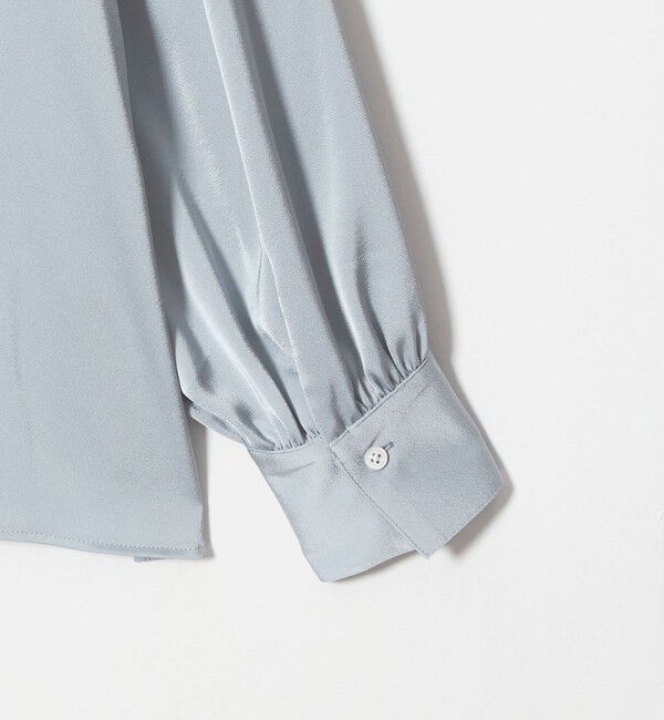 UNITED ARROWS green label relaxing「サテン スタンドネック ギャザー ブラウス」|シャツ・ブラウス|