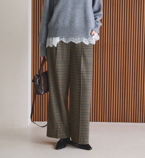 BEAUTY&YOUTH UNITED ARROWS「【WEB限定 Wardrobe DAILY MINIMAL】チェック バックゴム ワイドパンツ」|その他|