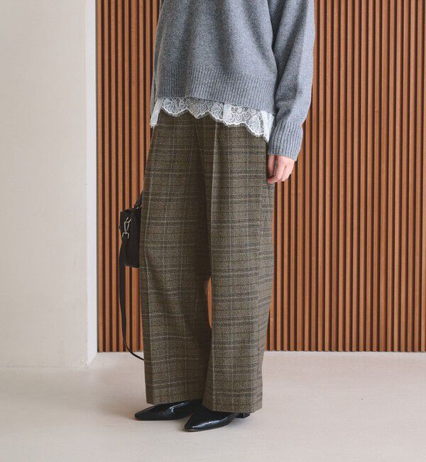 BEAUTY&YOUTH UNITED ARROWS「【WEB限定 Wardrobe DAILY MINIMAL】チェック バックゴム ワイドパンツ」|その他|