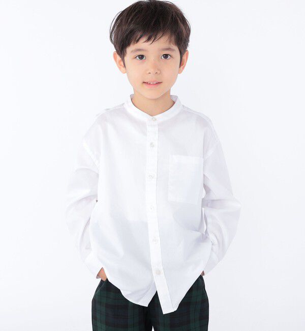 SHIPS KIDS「SHIPS KIDS:100～130cm / オックスフォード バンドカラー シャツ」|シャツ・ブラウス|