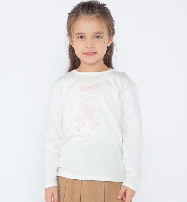SHIPS KIDS「SHIPS KIDS:100～130cm / バレエシューズ デザイン 長袖 Tシャツ」|Tシャツ・カットソー|