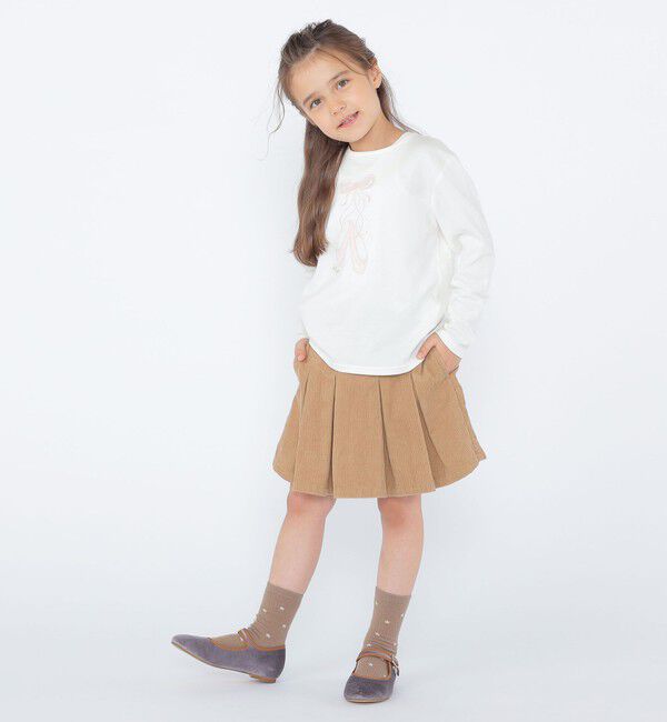 SHIPS KIDS「SHIPS KIDS:100～130cm / バレエシューズ デザイン 長袖 Tシャツ」|Tシャツ・カットソー|