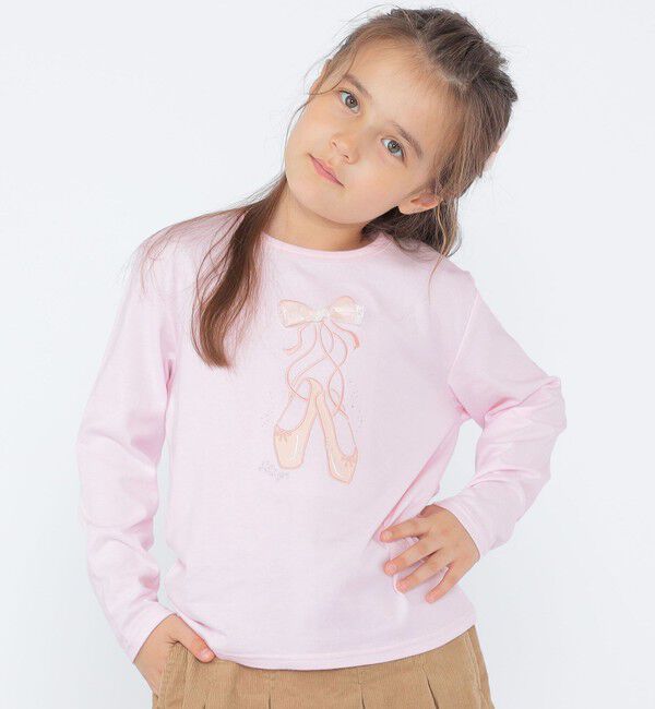 SHIPS KIDS「SHIPS KIDS:100～130cm / バレエシューズ デザイン 長袖 Tシャツ」|Tシャツ・カットソー|