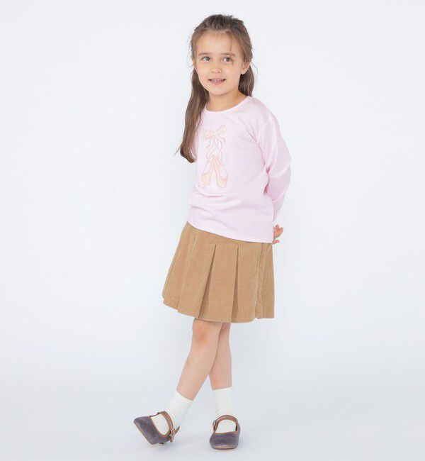 SHIPS KIDS「SHIPS KIDS:100～130cm / バレエシューズ デザイン 長袖 Tシャツ」|Tシャツ・カットソー|
