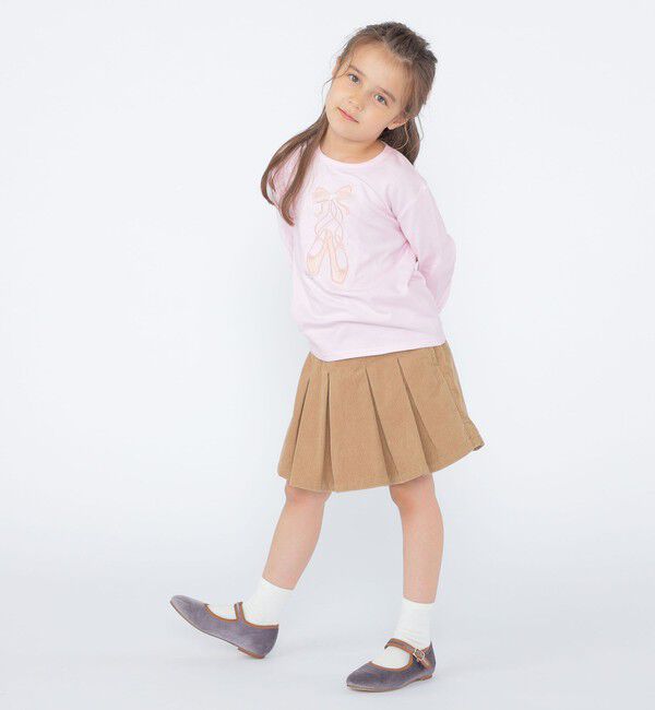 SHIPS KIDS「SHIPS KIDS:100～130cm / バレエシューズ デザイン 長袖 Tシャツ」|Tシャツ・カットソー|