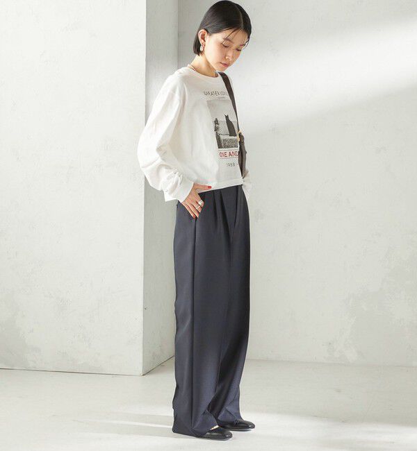 SHIPS for women「【SHIPS別注】Odub: フォト プリント クロップド ロングスリーブ TEE」|Tシャツ・カットソー|