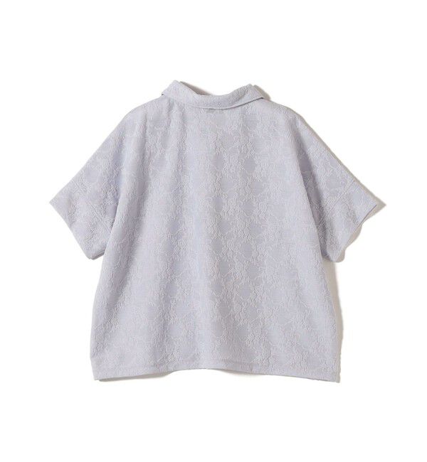 SHIPS for women「【WEB限定】〈手洗い可能〉シアー ジャカード ポロ 襟 ショート スリーブ プルオーバー」|ポロシャツ|