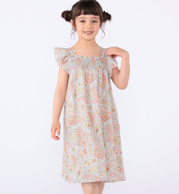 SHIPS KIDS「SHIPS KIDS:100～130cm / リバティ ノースリーブ ワンピース」|ワンピース|レッド
