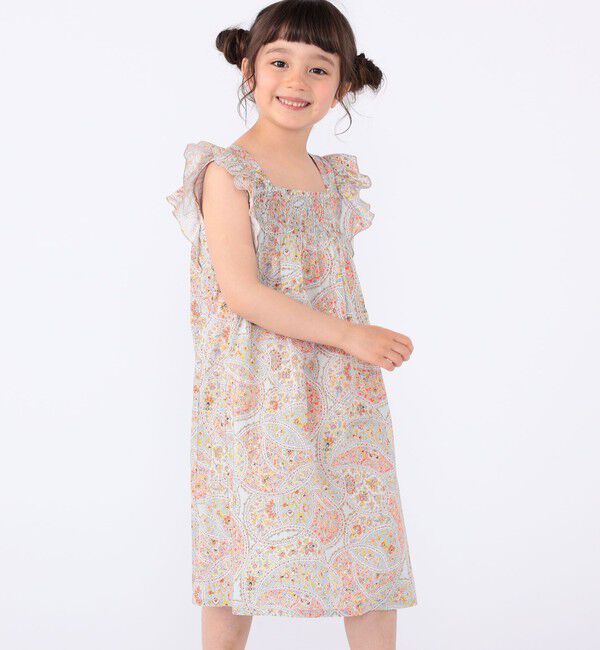 SHIPS KIDS「SHIPS KIDS:100～130cm / リバティ ノースリーブ ワンピース」|ワンピース|
