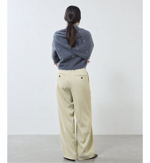 IENA「ストレッチツイルセミワイドパンツ」|スラックス|